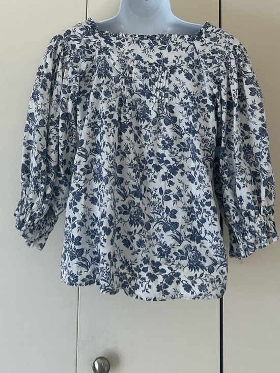 Cupcakes & Cashmere Linen blend floral pleated button front blouse S - Picture 6 of 10